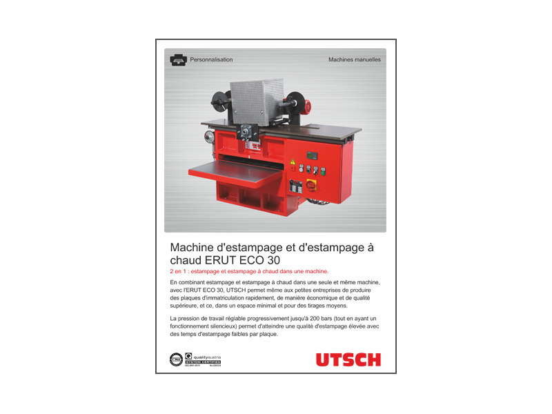 Machine d'estampage et d'estampage à chaud ERUT ECO 30