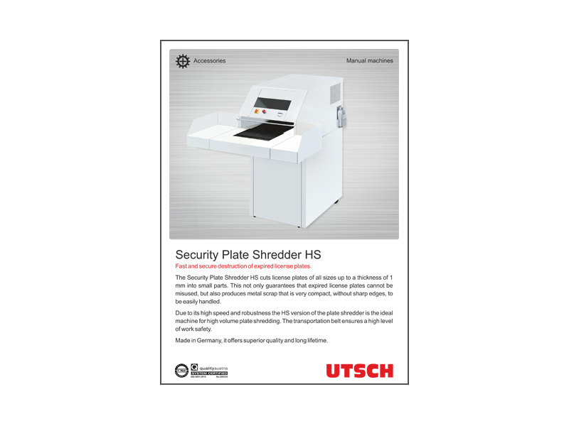 Security Plate Shredder HS